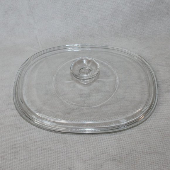 PYREX F-12-C CLEAR GLASS REPLACEMENT LID CORNING WARE 9.25" x 7" Inner Rim 1.5 q - Picture 3 of 11